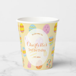 Chic Egg Pattern Soft Yellow Kids Birthday Party 紙コップ