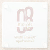 Chic Eighty & Elegant Ruby Red Gold 80th Birthday ガラスコースター (裏面)