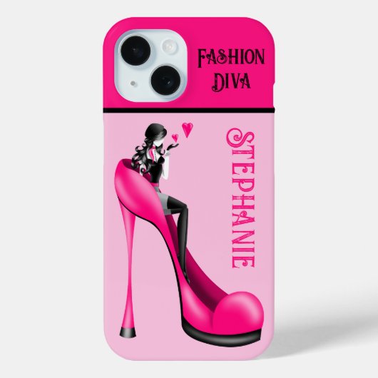 Chic Elegance: Fashionable Lady Blowing a Kiss Case-Mate iPhoneケース (裏面)