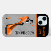 Chic Elegance: Fashionable Lady Blowing a Kiss Case-Mate iPhoneケース (裏面 (横))