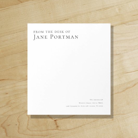 Chic Elegance | Modern | From the Desk of | ノートパッド