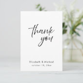 Chic Elegant Black Tie Wedding Thank You Card 招待状 (スタンド正面)