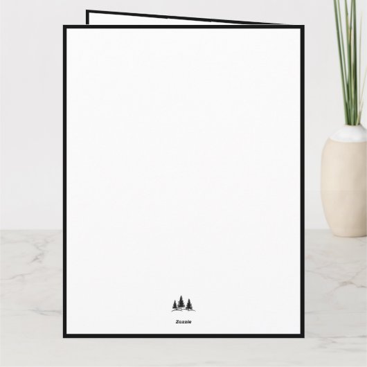 Chic Elegant Black White Merry Christmas Tree      カード (裏面)