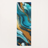 Chic Elegant blue green gold Faux Marble  ヨガマット (裏面)