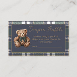 Chic elegant Fancy Bear R.L. theme Diaper Raffle エンクロージャーカード