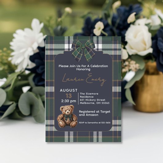 Chic Elegant Fancy Bear R. Lauren theme invitation 招待状