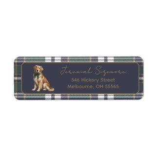 Chic Elegant Fancy Dog theme return address label ラベル