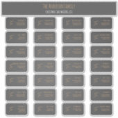 Chic Elegant Grey Christmas Card Mailing Label Set シール (正面)