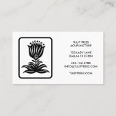 Chic Elegant Logo Stylized Tulip Wellness Healer  名刺 (裏面)