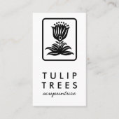 Chic Elegant Logo Stylized Tulip Wellness Healer 名刺 (正面)