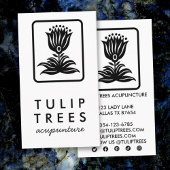 Chic Elegant Logo Stylized Tulip Wellness Healer 名刺