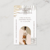 Chic Elegant Luxury Gold Palm Tree Photo Monogram 名刺 (裏面)