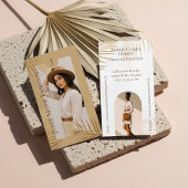 Chic Elegant Luxury Gold Palm Tree Photo Monogram 名刺