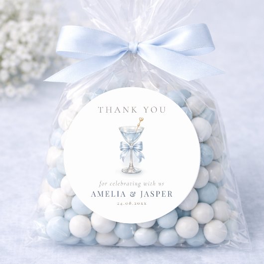 Chic Elegant Martini Baby Shower Party Thank You ラウンドシール