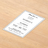 Chic Elegant Memorial Service Design アクリル招待状 (レイダウン)