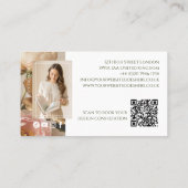 Chic Elegant Modern Blush Pink & Gold Floral Photo 名刺 (裏面)