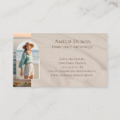 Chic Elegant Ocean Shoreline Luxury Feminine Photo 名刺 (裏面)