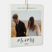 Chic elegant Our First Christmas as Mr & Mrs セラミックオーナメント (右)