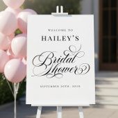 Chic Elegant Personalized Bridal Shower Sign ポスター
