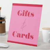 Chic Elegant Pink Red Birthday Gifts Cards 台座サイン (インサイチュ)