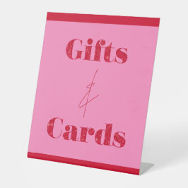 Chic Elegant Pink Red Birthday Gifts Cards 台座サイン
