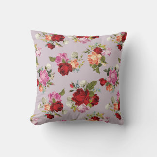 Chic Elegant Pink Red Roses Floral クッション