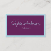 Chic Elegant Purple & Teal with QR Code  名刺 (正面)