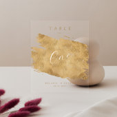 Chic Elegant Script Faux Gold Brushed Table Number アクリルサイン