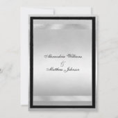 Chic Elegant Silver Black Glamour Luxury Wedding 招待状 (裏面)