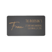 Chic Elegant Stylish Grey Address Label ラベル (正面)