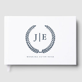 Chic Elegant Wreath Monogram Wedding ゲストブック