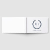 Chic Elegant Wreath Monogram Wedding ゲストブック (全面)
