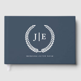 Chic Elegant Wreath Monogram Wedding ゲストブック