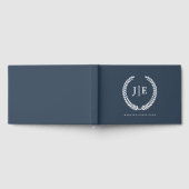 Chic Elegant Wreath Monogram Wedding ゲストブック (全面)