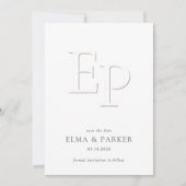 Chic Embossed Look Photo Wedding Save the date (正面)