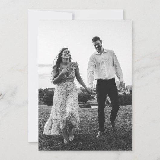 Chic Embossed Look Photo Wedding Save the date (裏面)