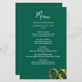 Chic Emerald Green Gold Rings Wedding