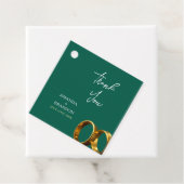 Chic Emerald Green Gold Rings Wedding フェイバータグ (インサイチュ)