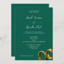 Chic Emerald Green Gold Rings Wedding