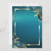 Chic Emerald Green Roses Frame Retirement Party 招待状 (裏面)