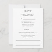 Chic Exquisite Love Quote Pink Floral Heart-Shape 出欠カード (裏面)