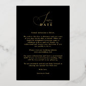 Chic Exquisite Script Photo Christmas Golden 箔招待状 (裏面)