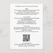 Chic Extra Minimalist Black & White Photo Wedding エンクロージャーカード (裏面)