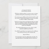 Chic Extra Minimalist Black & White Photo Wedding  サンキューカード (裏面)