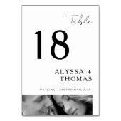 Chic Extra Minimalist Black & White Photo Wedding  テーブルナンバー (裏面)