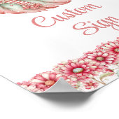 Chic Fairy Girl Blush Floral Birthday Custom Sign ポスター (角)