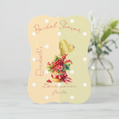 Chic Faith Floral Berry Bow Cupcake Dots Heart 招待状 (スタンド正面)