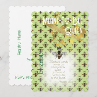 Chic Faith Lime Green Bee Matrix Queen Gold 招待状