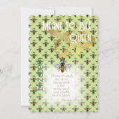 Chic Faith Lime Green Bee Matrix Queen Gold 招待状 (正面)