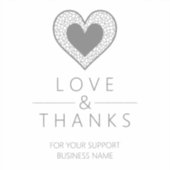 Chic Fake Grey Heart Lace Effect Thanks Supporting シール (正面)